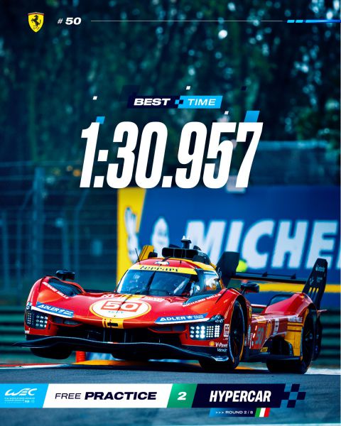FIA WEC  de 6 Hours of Imola FP2 Ferrari Fuoco de snelste